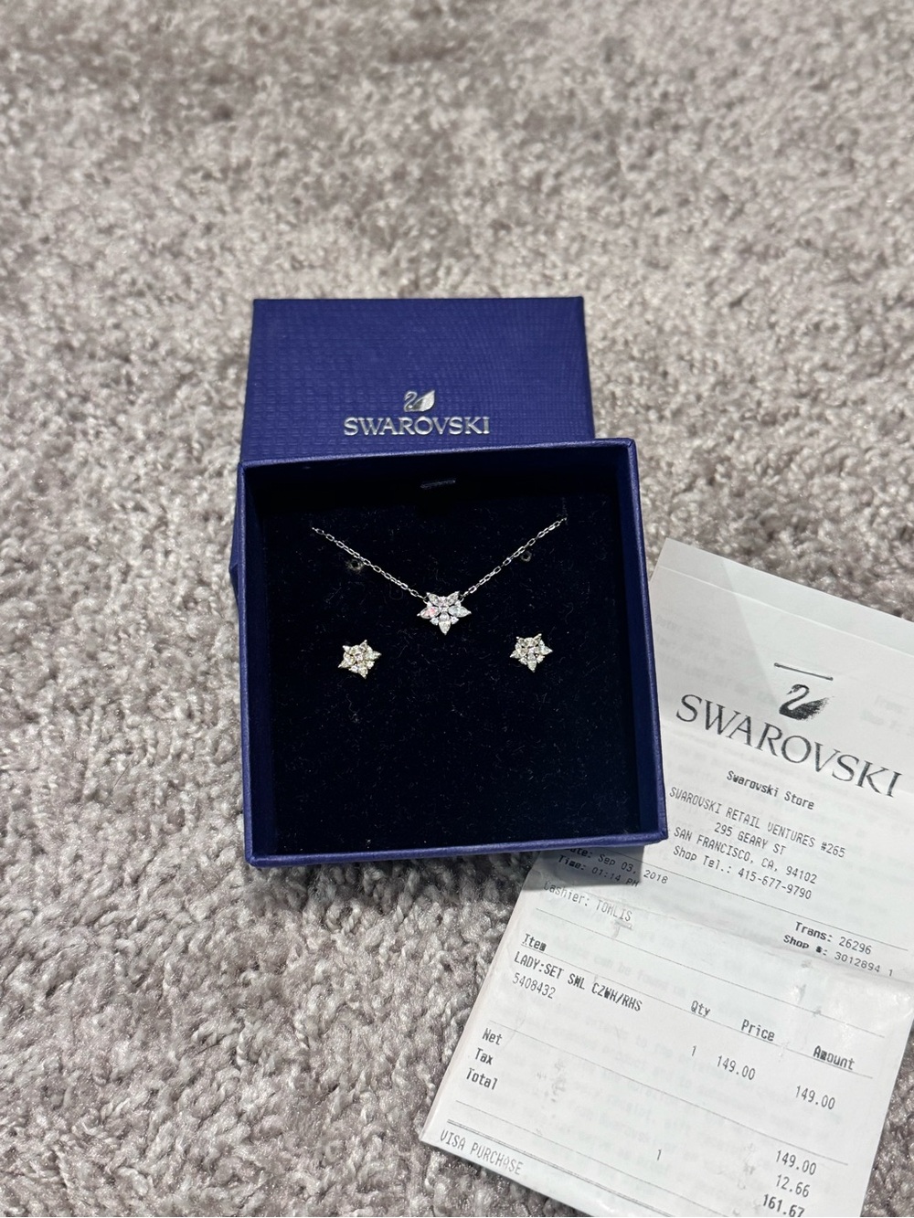 Swarovski Star Necklace & Earrings Set
